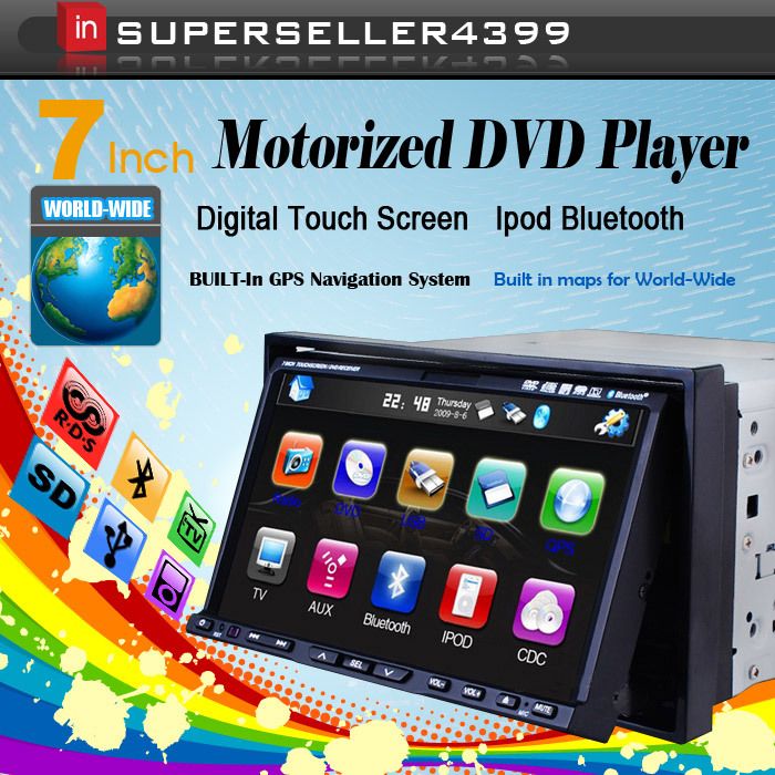 HD Touch Screen 2 Din Car Audio GPS Navigation System  