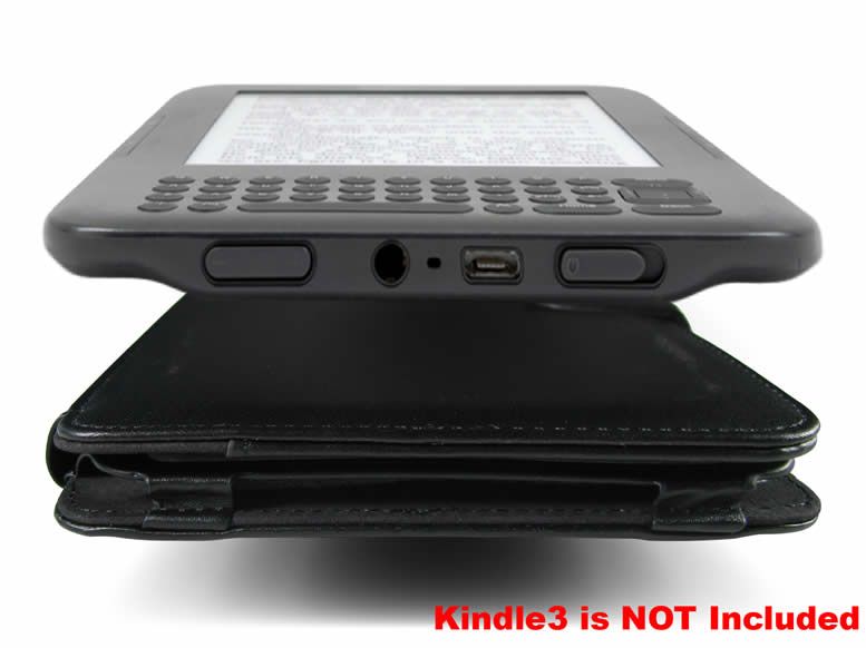 New  Kindle 3 Black PU Leather Sleeve Case Cover 3G WiFi Free 