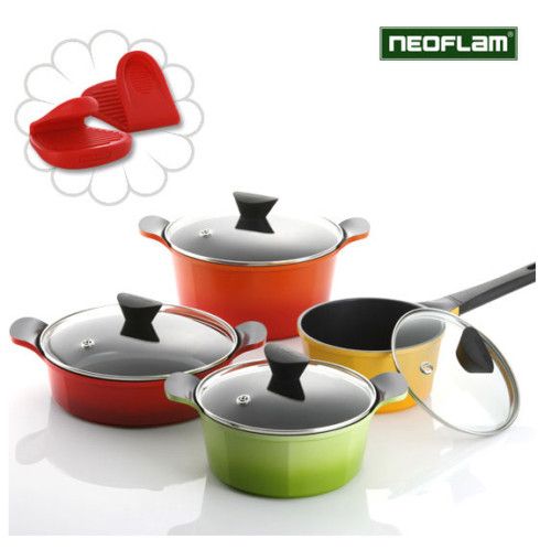 Neoflam Eco Nonstick Ecolon Venn 4 Casseroles with Lid  