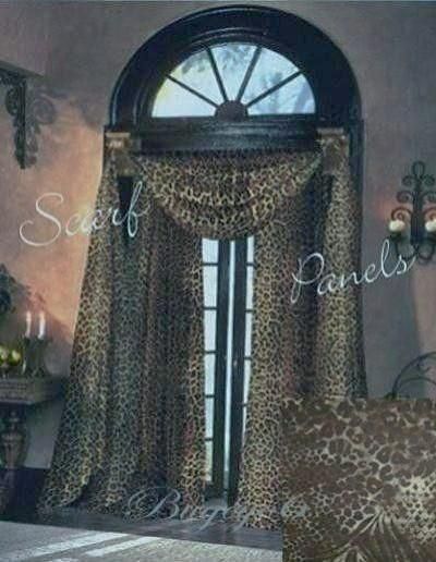 LEOPARD CHEETAH ANIMAL Print SHEER CURTAIN PANELS 84  