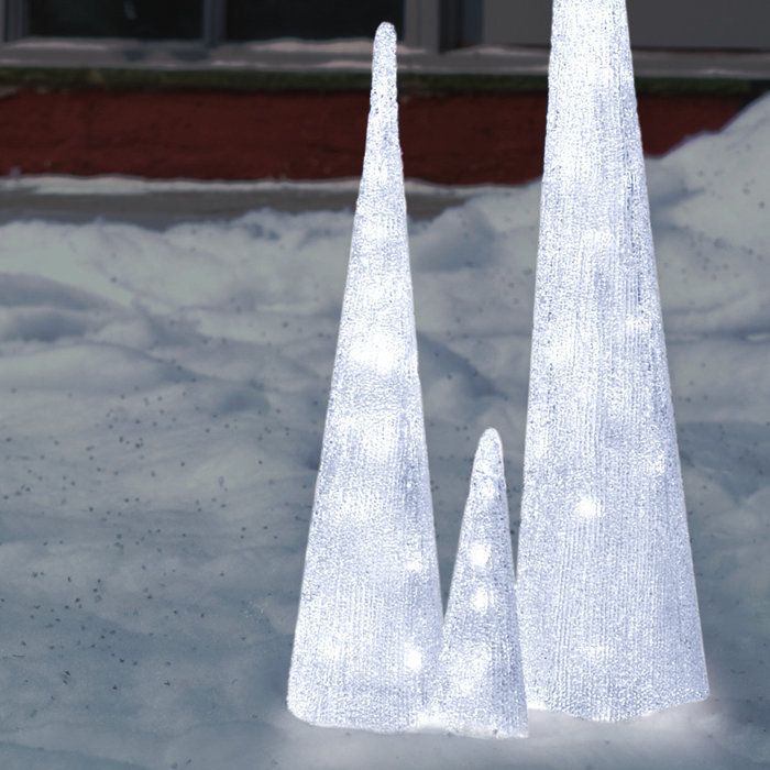   LED White Ice Cone Holiday Christmas Tree Indoor/Outdoor Decoration