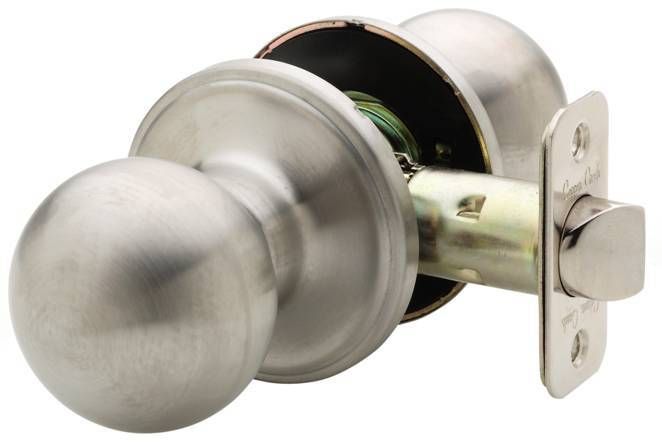 Ball Knob Passage Hall Closet Door Lock Satin Stainless  