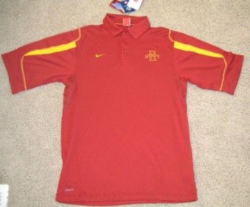 NIKE FIT DRY DRI IOWA STATE COACHES POLO SHIRT S NEW  