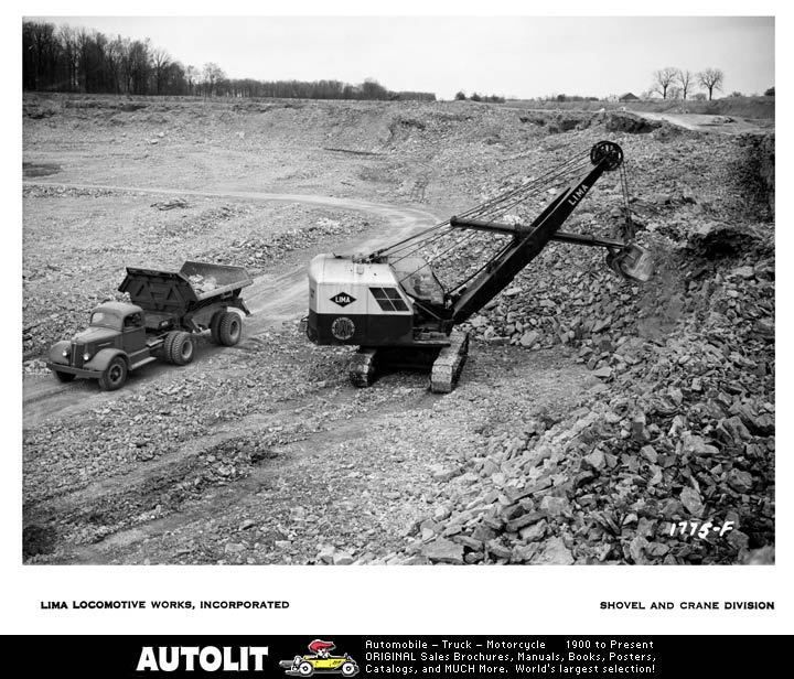 1955 White Truck & Lima Shovel Excavator Factory Photo  