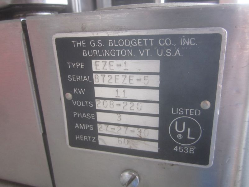 Blodgett Dual Stacked Convection Ovens Parts/Repair, EZE 1   3Phase 