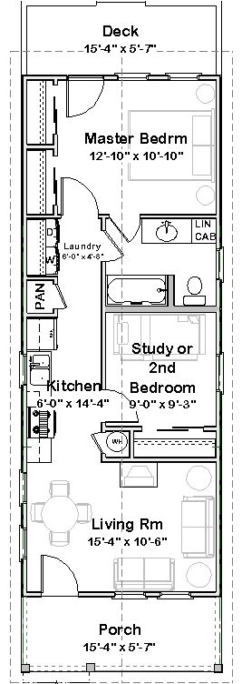 Complete House Plans    672 s/f Cottage   2 bed/1 bath  