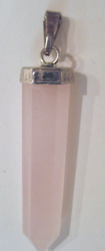 Rose Quartz Point Pendant Crystal Healing Jewelry NEW  