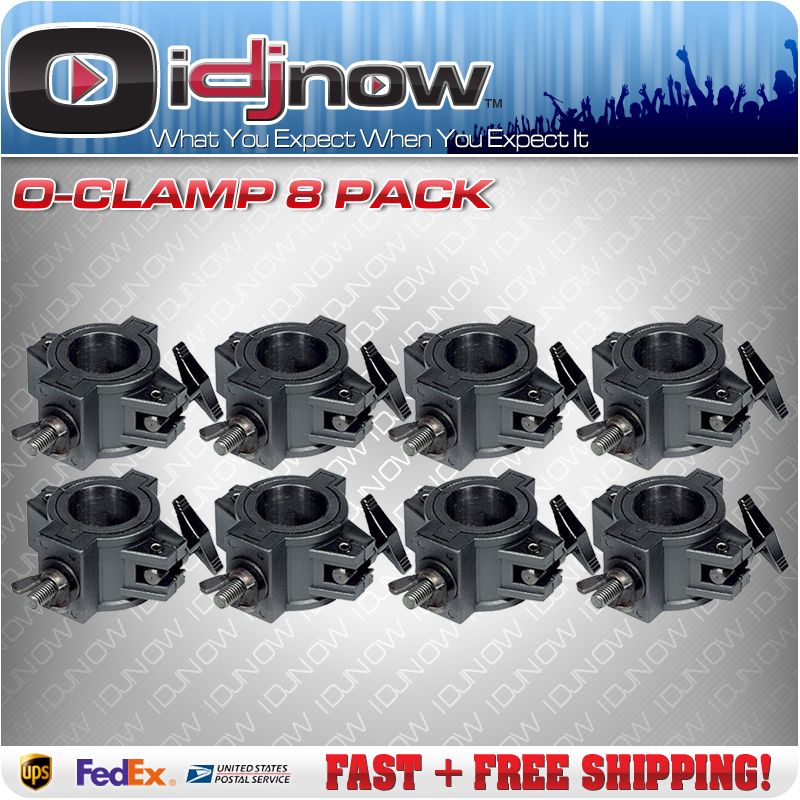 DJ LIGHTING EQUIPMENT O CLAMP 8 PACK Mount Lights to Trussing and Pipe 