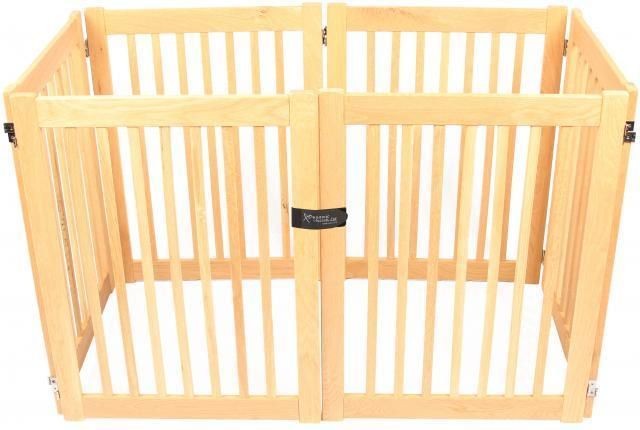 DOG GATE wood indoor/outdoor pen KENNEL fence WHITE OAK customize size 