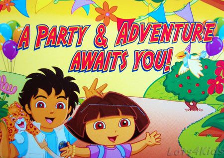 DORA THE EXPLORER & GO DIEGO GO PARTY INVITATIONS   10 PIECES  