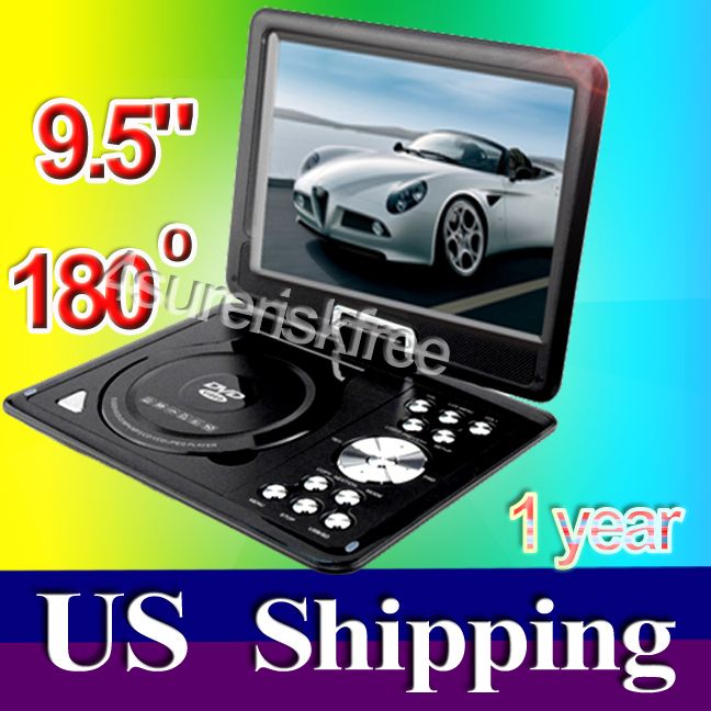 Portable DVD Player 270° Swivel Screen TV Function US  