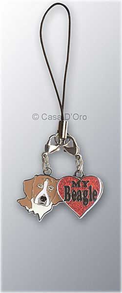 Beagle Dog Cell Phone or Purse Dangle Charm  