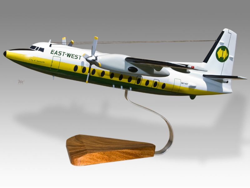 Fokker F27 500 Friendship East West Airlines Wood Desktop Airplane 