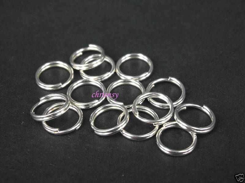 500pcs Finding Split Rings Metal Silver Plated 12mm  