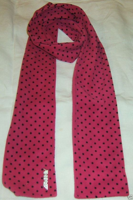 ROXY Polka Dot Spots Fleece Scarf Snowboard Ski Neck Warmer Surf Black 