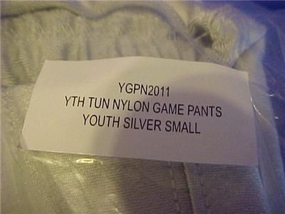 NEW FOOTBALL UNIFORM SILVER PANTS YOUTH SMALL  