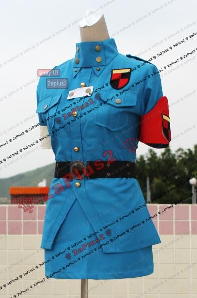 Hell sing Seras Victoria Blue Version Cosplay Costume  