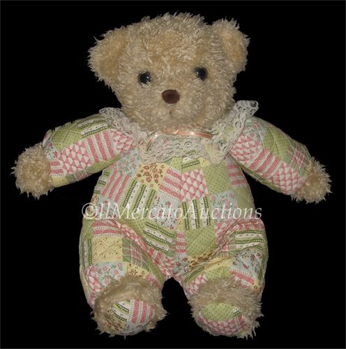 VTG 1993 GANZ FRAZZLES Plush Tan Patchwork Teddy Bear  