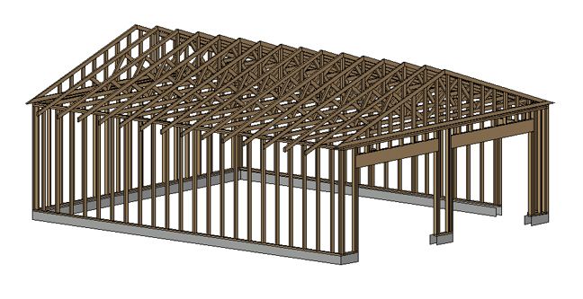 24 X 30 GARAGE SHOP PLANS MATERIALS LIST & BLUEPRINTS  