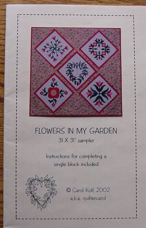 PATTERN Flowers in my Garden wallhanging sampler quilt  