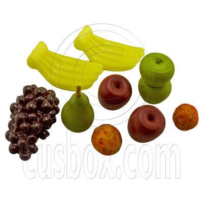 Set/Lot Fruit Peach Banana Apple Grape 112 Dolls House Dollhouse 