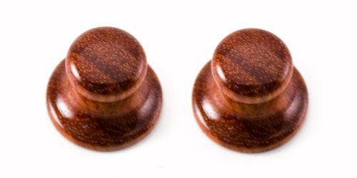 WOOD GUITAR KNOBS BROWN BELL TOP HAT ST/2 FITS LES PAUL  