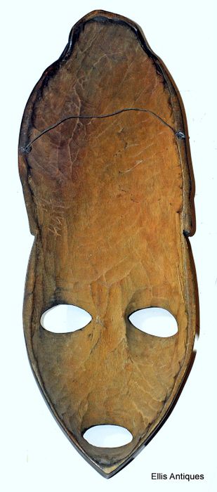 ANTIQUE AFRICAN HAITI TRIBAL WOOD TIKI VOODOO MASK  