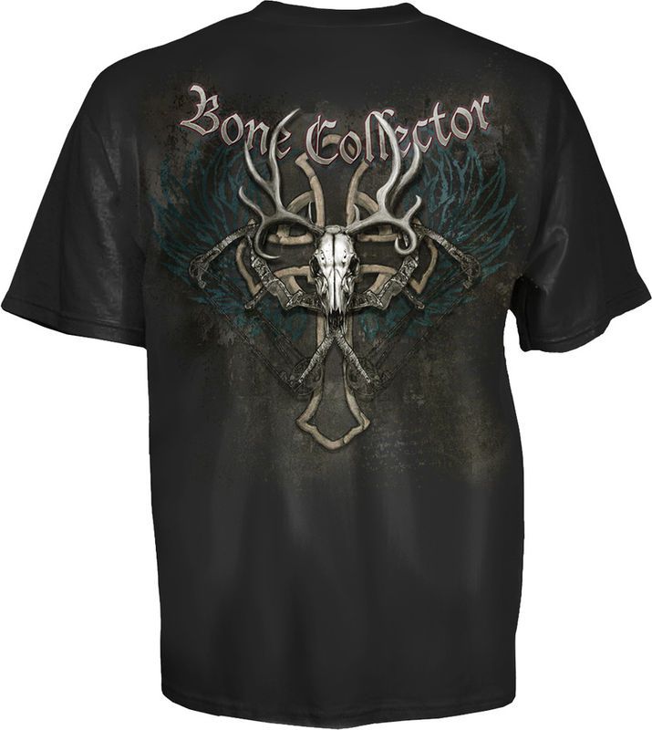   Collector ~ CROSS & SKULL Logo Jumbo Print ~ Mens Hunting T Shirt NEW