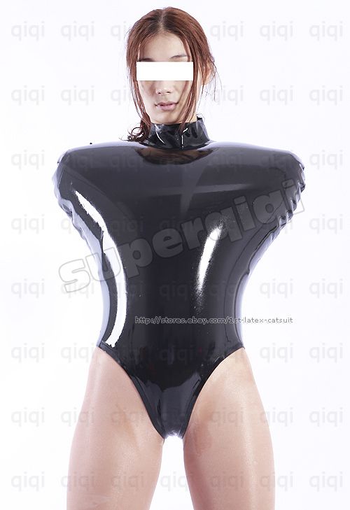 Latex/Rubber .8mm Inflatable Binder Leotard unitard catsuit suit 