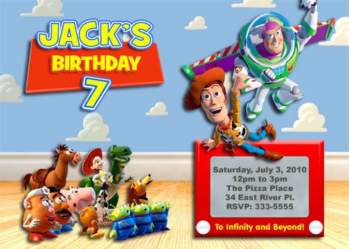 TOY STORY BUZZ LIGHTYEAR BIRTHDAY PARTY INVITATIONS  