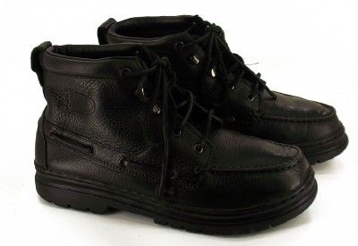 61B MENS NICE Justin Black Solid Leaher Lace Up DECAKRD BOOTS Sz 8.5 M