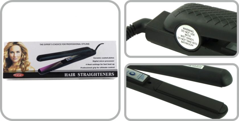 New Black Ceramic Hair Straightner Smooth Straight Hair European Plug 