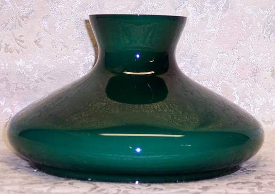 Aladdin Green Moonstone/Jadeite Vase Lamp w/Cased Shade  