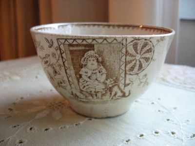   STAFORDSHIRE TRANSFERWARE IRONSTONE CHILDS TEA SET MAE AND PETS  