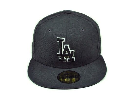 NEW ERA 59FIFTY LOS ANGELES DODGERS MLB BASIC HAT MEN CHARCOAL WHITE 