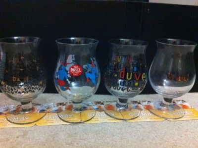 Set of 4 Duvel Tulip Glasses Parra, Meyers, Eley Design * Free 