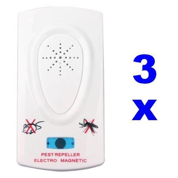 3x Ultrasonic Pest Spider Roach Ant Flea Moth Repellant  