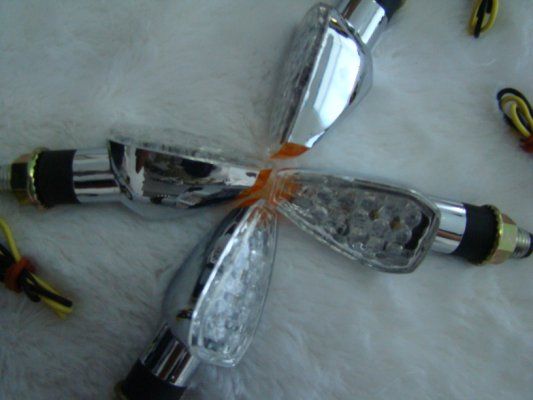 Harley Motorcycle 4x14 LED Turn Signal lights chrome  