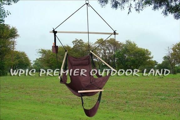 Set of 2 HANGING SWING HAMMOCK CHAIR OUTDOOR Brown  