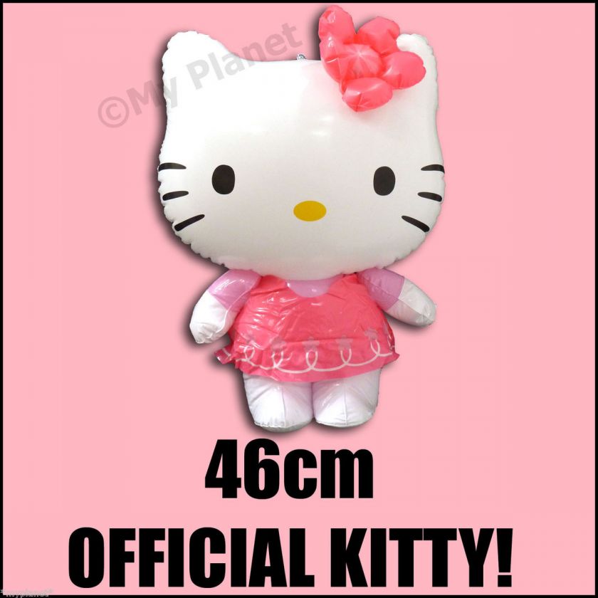 INFLATABLE HELLO KITTY OFFICIAL LARGE PINK BLOW UP KIDS SAFE SOFT TOY 