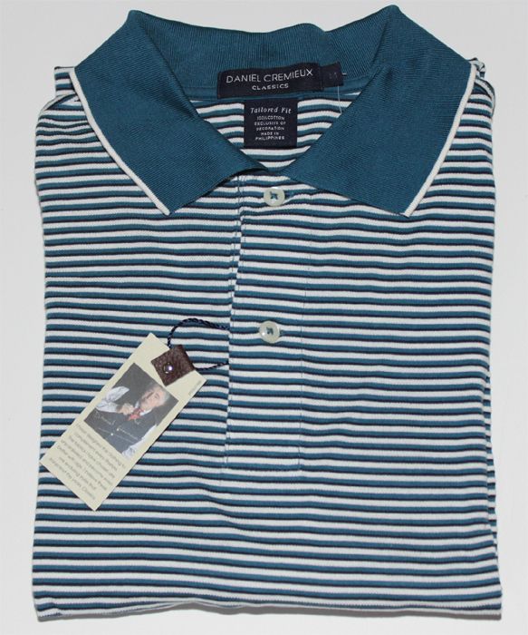 NWT $75 DANIEL CREMIEUX TAILORED FIT POLO MENS SHIRT M  