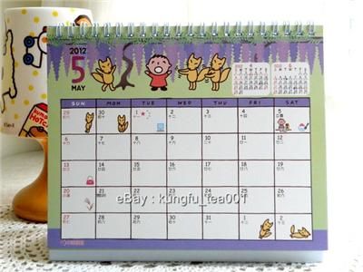 Sanrio Minna No Tabo Boy Desktop Table Calendar 2012 w Stickers  