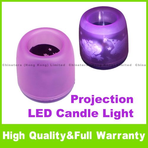 LED Projection Electronic Flameless Light Lamp Candle P  