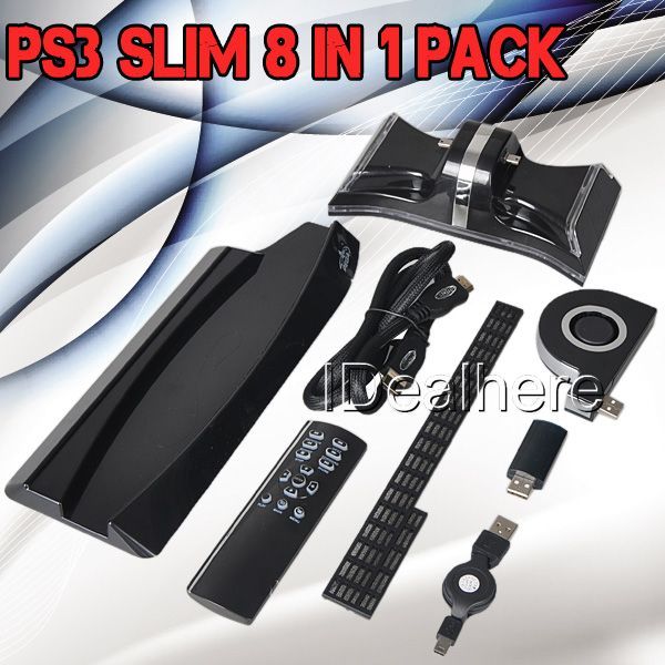   Kit Accessory Pack Charge Station For Playstation3 PS3 Slim  