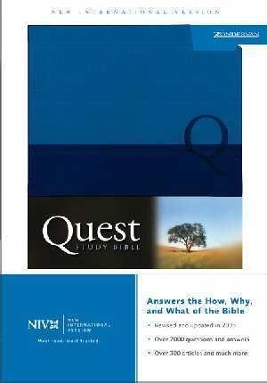 NIV Quest Study Bible Personal Size Blue Imitation Leather 