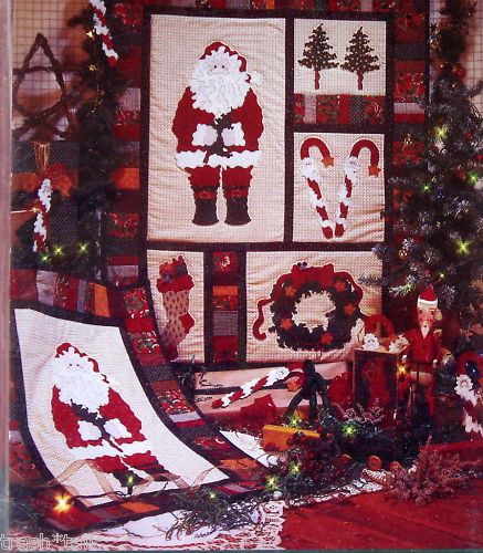 Fiber Mosaics Christmas Quilt pattern Santa Candy canes  