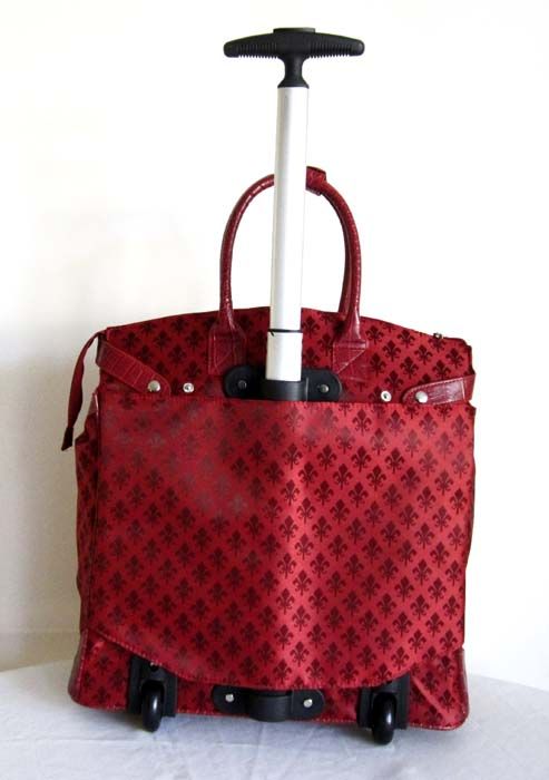 19 Computer/Laptop Bag Tote Duffel Rolling Wheel Padded Case Red 