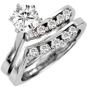 BRILLIANT SIMULATED DIAMOND BRIDAL ENGAGEMENT RING SET  