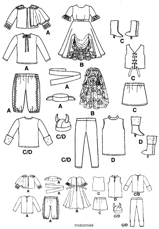 Matador, Senorita & Viking Costume Sewing Pattern 1/2 4  