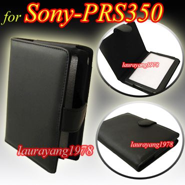 BLACK LEATHER CASE COVER fr SONY PRS 350 PRS350 eREADER  